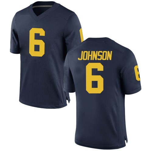 Cornelius Johnson Michigan Wolverines Youth NCAA #6 Navy Game Brand Jordan College Stitched Football Jersey HLQ3354OO